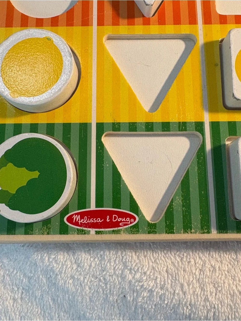 Melissa & Doug Wooden Shape and Color Sorting Puzzle Healthy Food Choices